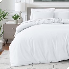 Bedding Duvet Cover Size - Premium 1800 Super Queen 01 - White No Comforter