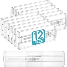 Vtopmart 12 Pack Drawer Dividers for Clothes, 4" High 10.2"-16.6" Adjustable