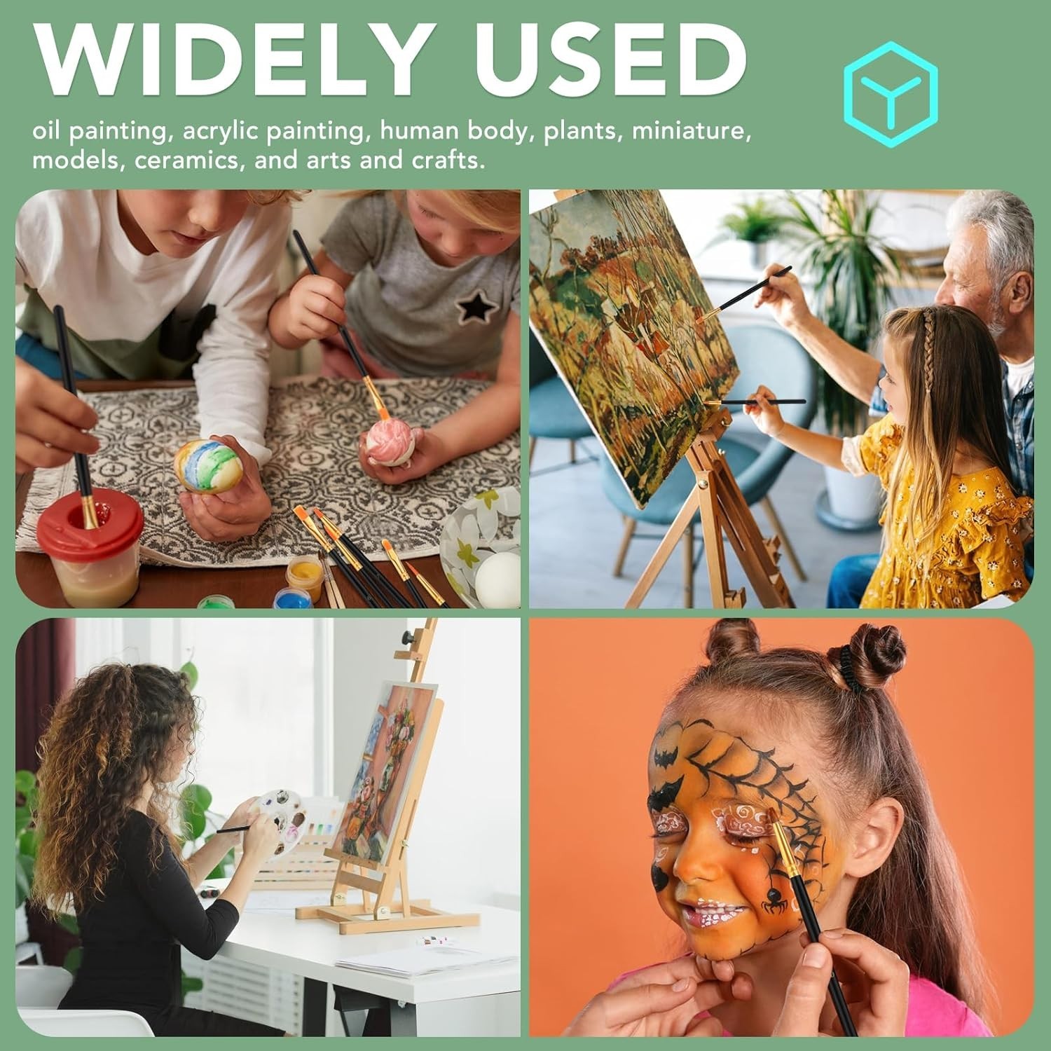 Professional Artist Brush Set - 15 Durable Brushes for Acrylic & Watercolor