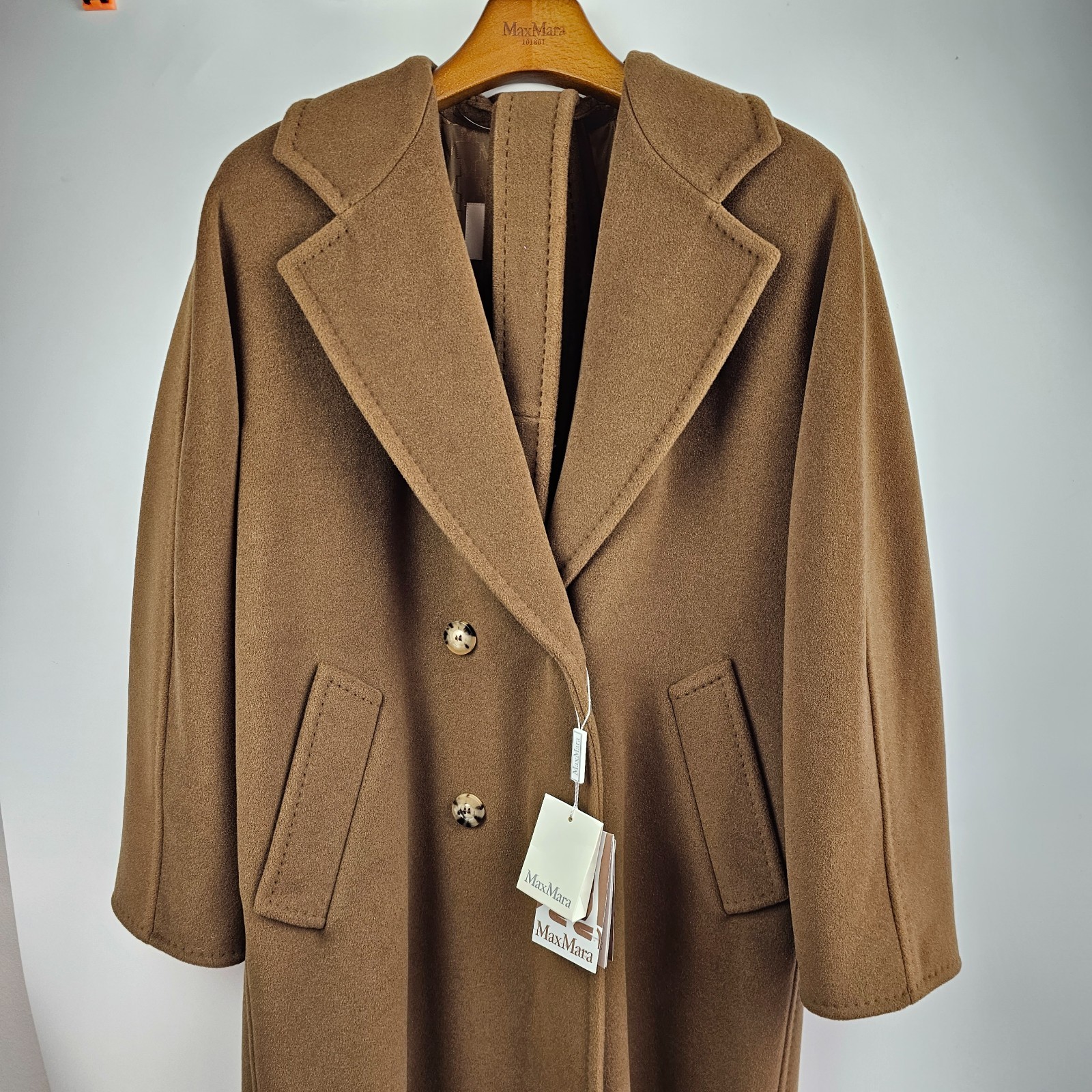MAX MARA Madame 101801 Belted Brown Wool Long Coat New & Authentic image 4