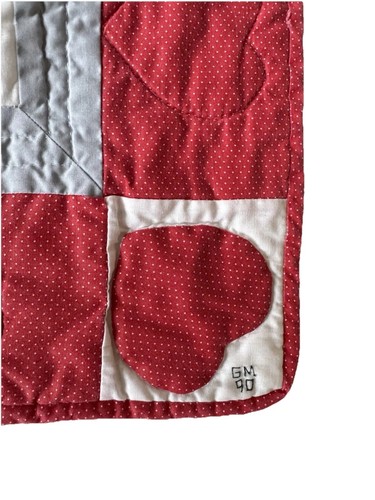 VTG Handmade Baby Quilt Blanket Rocking Horse Farmhouse Cottage Core 45”x47” - Picture 3 of 9