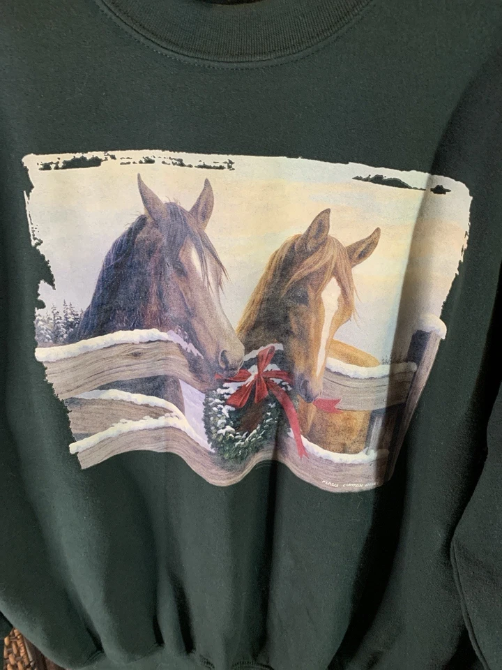 Sudadera Caballo Navidad Gildan Talla L Foto 2 de 4