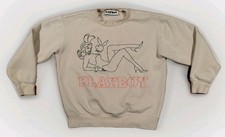 Playboy PacSun Sweatshirt Men Small Graphic Bunny Logo Beige Crewneck Streetwear
