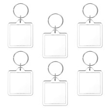 Macuezu 6 PCS Acrylic Photo Keychain, Clear Keychain Picture Holders Blank wi...