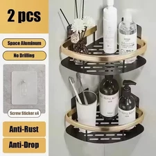 Upgrade Aluminum No Drill Shower Caddy - Adjustable Rustproof Corner Shelf Heavy