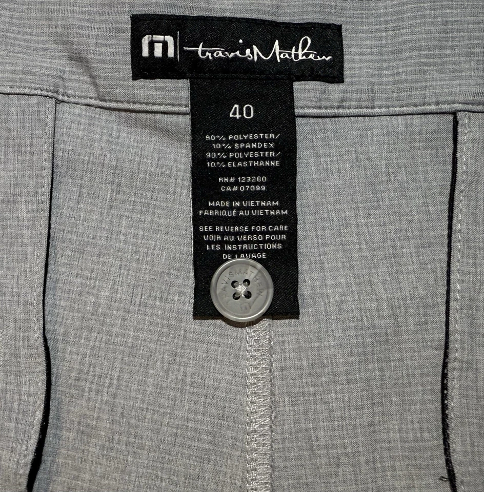 Pantalones Cortos de Golf Chinos Travis Mathew Para Hombres 40 Gris Rendimiento Elastizados 10-1/2” Entrepierna Foto 3 de 4