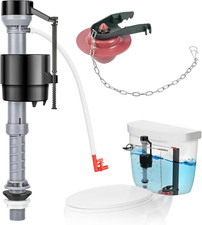 Universal Toilet Flusher Replacement Kit, Water-Saving Height Adjustable Fill