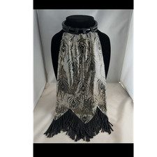 Whiting Davis Silver Mesh Evening Bag Purse Vintage Ring Handle Fringe Flapper