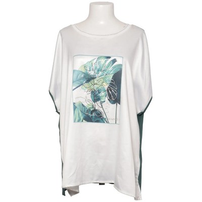Fiorella Rubino, Top, Größe: XL, Weiß/Grün, Elasthan/Viskose, Blumen, Damen #VxB