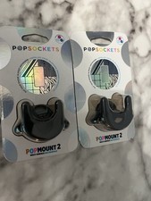 PopSockets PopMount 2: Multi-Surface Mount Grip - Black Set Of 2