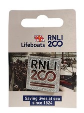 RNLI 200 LIFEBOAT Charity Pin Badge - 200 Silver Sparkly Badge