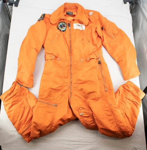 Vtg 60s USAF CWU-1/P Flying Coverall Orange Men Medium Long Military Vietnam
