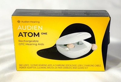 Audien Atom One OTC Hearing Aids  Wireless, Rechargeable, Beige (B1)