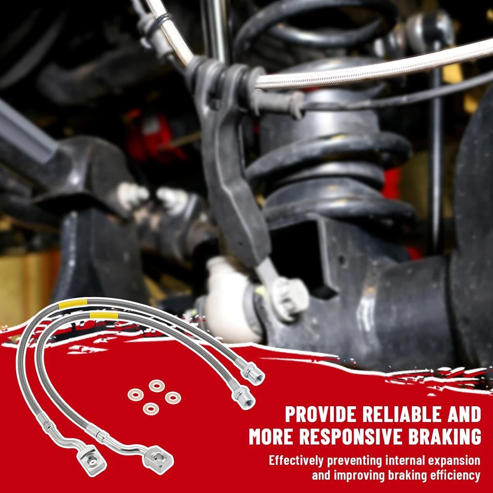 2X Front Brake Lines 89370 For Chevy Silverado GMC Sierra 2500/3500HD 2011-2019 Foto 3 de 4