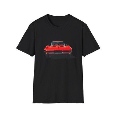 1963 Corvette Sting Ray Split Window T-Shirt Red C2 Classic Muscle Car Tee