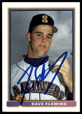 Dave Fleming 1991 Bowman #249 Seattle Mariners Auto Autographed Signed MLB Card