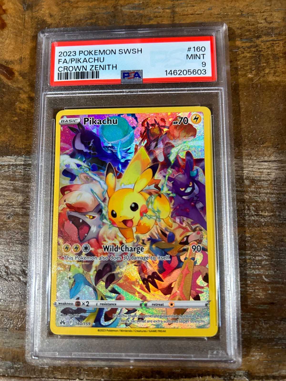 POKEMON 2023 Crown Zenith Full Art PIKACHU #160 PSA 9 Mint RARE