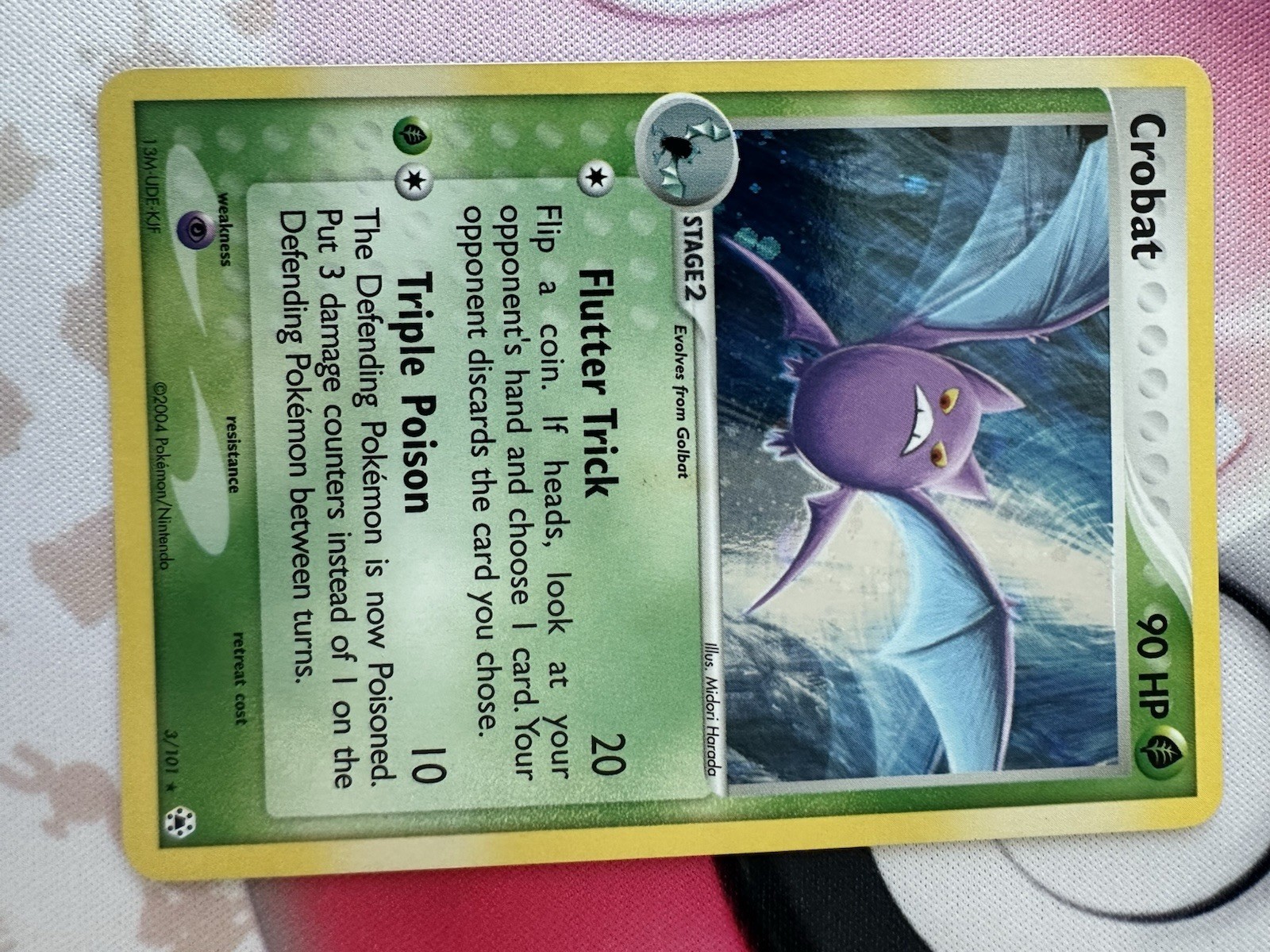 Pokémon Crobat 3/101 Hidden Legends Holo Rare 90 HP Stage 2 Flutter Trick