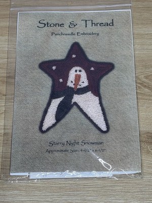 Punchneedle Embroidery chart & pre-printed fabric Stone & Thread Snowman