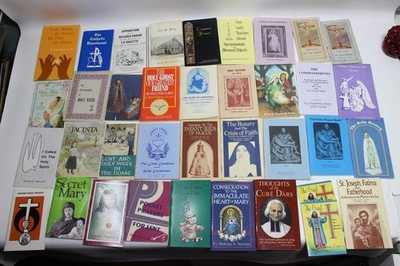 Vintage Lot of 37 Catholic Religious Ephemera Books Pamphlets Literature Prayers