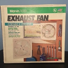 Vtg Marvin 10” Portable Exhaust Fan Model 1000 Powerful  New In Box Made In USA