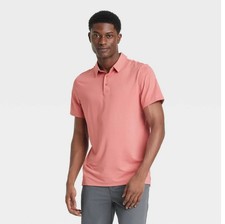 NWT All in Motion sz XXL Blush Pink Jersey Short Sleeve Men's Polo Shirt 4844