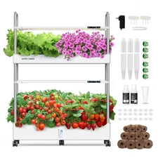 Indoor Garden Hydroponics Growing System Kit: 60 Pods Indoor Herb Garden with...