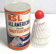 Vintage RSL All American Plastic Shuttlecocks Badminton Set of 3 Made In USA E5
