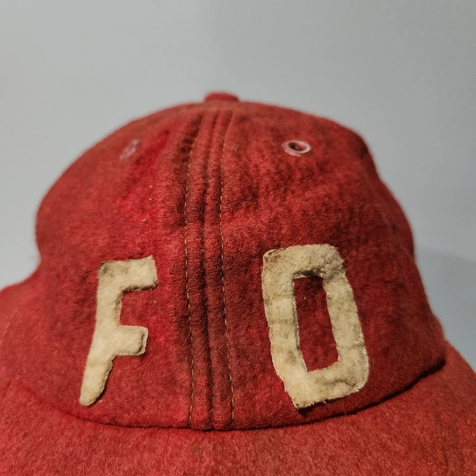 Verdadera De Colección Principios de 1900 FD Lana Gorra de Béisbol Gorra Mediana 20s 30s 40s 50s ENGASTADA Foto 4 de 4