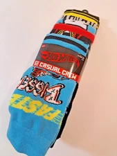 Hot Wheels Car Socks Men's Casual Crew Socks 6 Pairs Mens Size 8-12 Bioworld