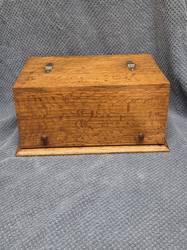 Antique Quartersawn Oak Watchmakers-Sewing-Apothecary-Cabinet-Jewelry Box