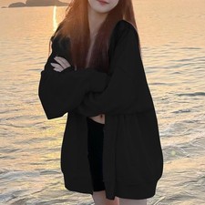 Womens Loose Velvet Hoodie Coat Casual Sports Sweatshirt For Spring Autumn