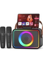 Karaoke Machine,Portable Bluetooth Speaker with 2 Wireless Microphone for Adu...