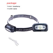 Rechargeable LED Headlamp USB Flashlight Waterproof Head Lamp Torch For Camping