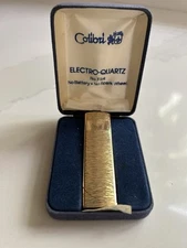 VINTAGE COLIBRI THIN LIGHTER JAPAN GOLD TON IN ORIGINAL BOX