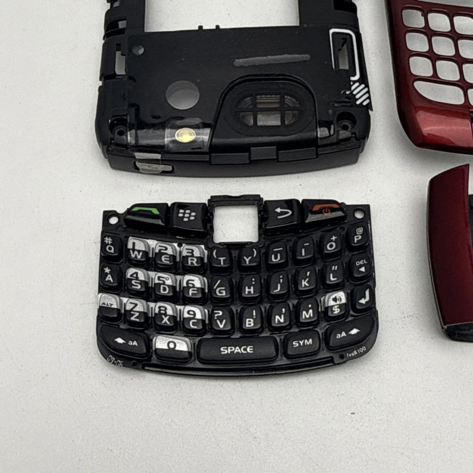 Teclado con marco de carcasa completa rojo Blackberry puerta de batería para Curve 8300/8310/8320 Foto 3 de 4