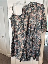 Lauren Ralph Lauren Size L Floral Robe/Nightgown Set W/Pockets Women