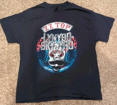 ZZ Top Lynyrd Skynard Band Concert T Shirt Men Large Sharp Dressed Simple Man