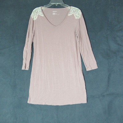 Haven Well Within Sleepshirt Womens Medium Blush Lace Shoulder Night Gown Dress