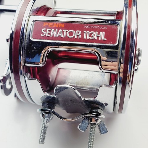 Carrete Penn 113HL 4/0 Senator aniversario vintage en caja carrete rojo barras cromadas - Imagen 13 de 23