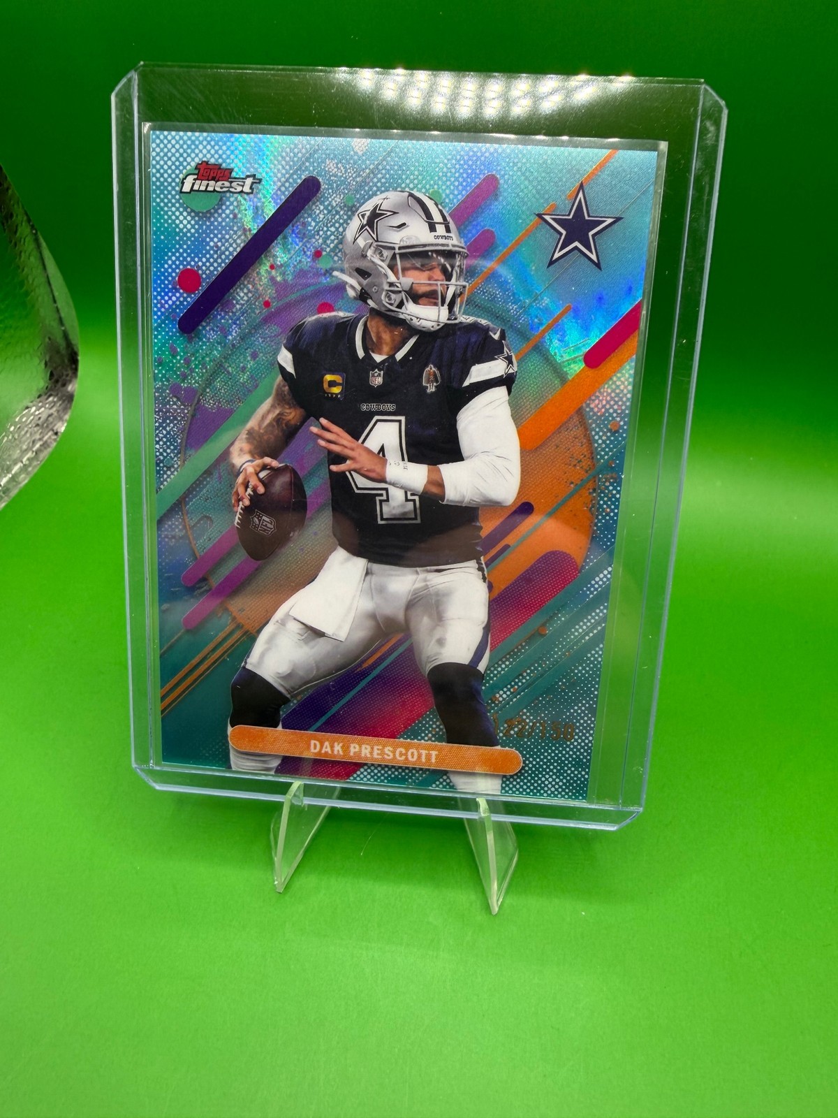 2025 Finest #230 Dak Prescott Sky Blue Refractor #/150