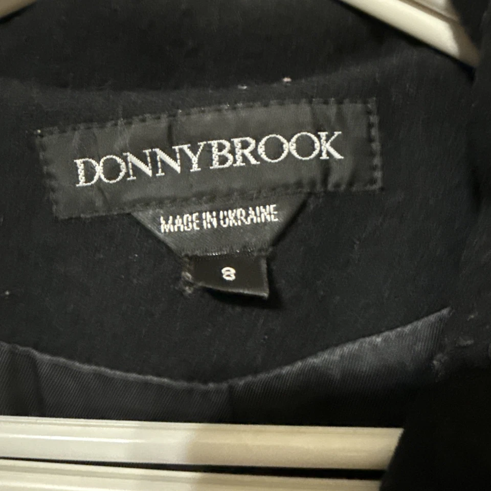 Vintage Donny Brook Women's 8 black 100% wool Double-Breasted coat - Image 4 of 4