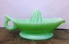 Jeanette Jadite Green Glass Reamer Manual Juicer with Loop Handle