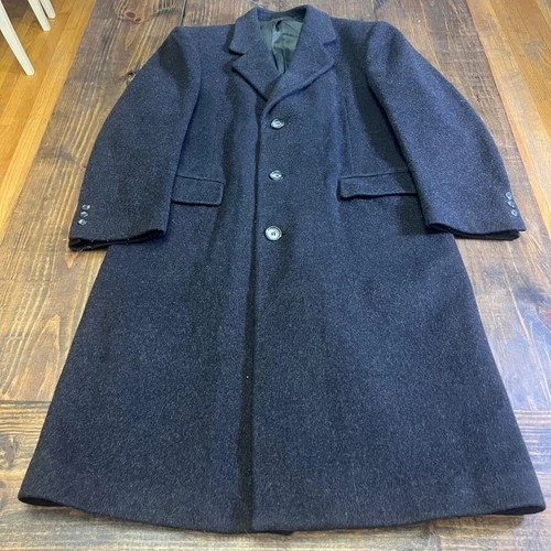 Nino Cerruti Cashmere Wool Blend Overcoat Mens Charcoal Gray, mens size 38r - product listing photo