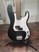 Squier Precision Bass Black 4-String Electric Bass P-Bass Rosewood Neck