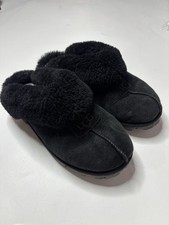 UGG COQUETTE BLACK WOMEN'S SUEDE SHEEPSKIN SLIPPERS SIZE US 9/UK 7