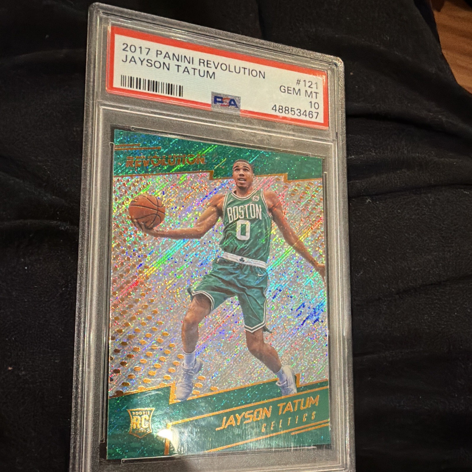 Panini 2017 Revolution Jayson Tatum RC PSA 10 #121 Boston Celtics view 2