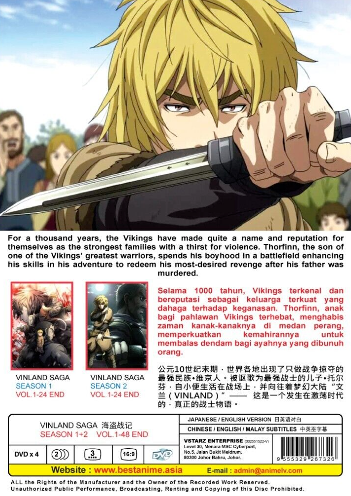Vinland Saga Season 1-2 Ep.1-48 End Complete Anime DVD [English