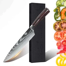 8 Inch Chef's Knife Japanese Damascus Pattern Stainless Steel Pro Kitchen Knife