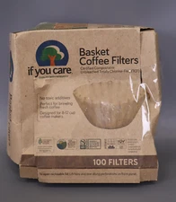 If You Care Unbleached  Coffee Filters  Basket , 8 Inch Brown Color 100 Ct